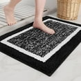 thumbnail image 2 of DISEN Black and White Bathroom Rugs - Absorbent, Non Slip, Soft, Washable, Quick Dry, 16"x24" Small Bath Mats for Bathroom, Microfiber Shower Mat Bath Rug Bathroom Carpet, 2 of 5