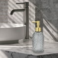 thumbnail image 6 of Unique Bargains 1 Pc Cylinder Argyle Soap Dispenser 13.53oz Gray Gold Tone, 6 of 6