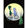 thumbnail image 4 of Cartoon & Moon Print Comfy T-Shirt, Round Neck Short Sleeve Sports Tee, Women's Activewear, 4 of 8