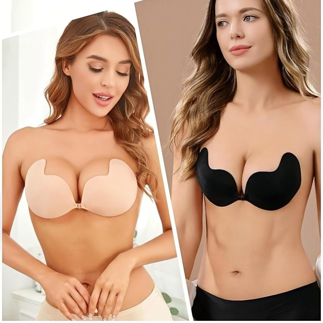 thumbnail image 2 of Adhesive Sticky Bras For Women - Reusable Silicone Invisible Bra For Backless & Strapless Outfits 2 of 11