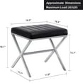 thumbnail image 2 of PetFurnishn Vanity Stool, Modern PU Leather Ottoman Stool Chair for Vanity, Vanity Bench, Rectangle Makeup Stool Padded Vanity Seat Foot Rest for Makeup Room, Living Room, Dressing Room, Black, 2 of 8