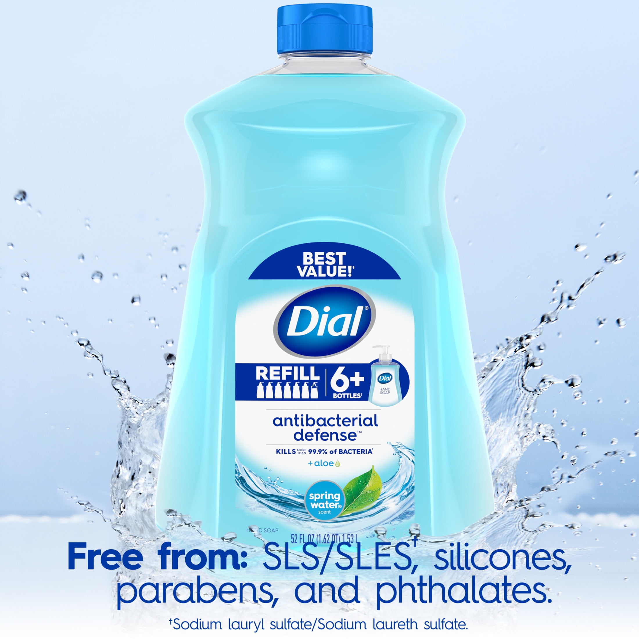 Dial Antibacterial Liquid Hand Soap Refill Spring Water 52 fl oz Walmart