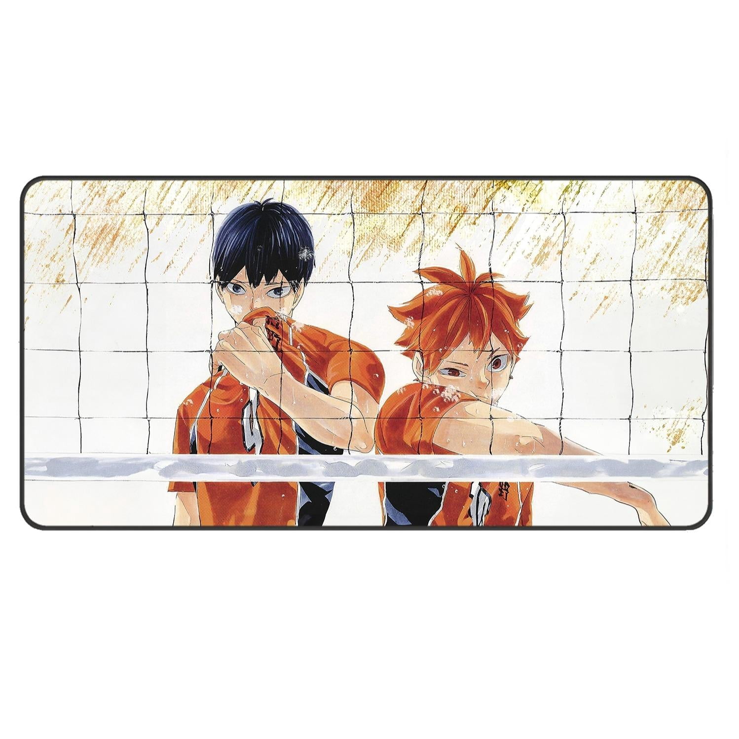 Anime-Themed Gaming Mouse Pad, Large Desk Mat with Non-Slip Base, Kageyama & Hinata Design