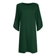 thumbnail image 7 of vigerkar Women's 2026 Flutter Sleeve Dress Crew Neck Chiffon Formal Wedding Guest Party Short Dresses (Green, XXL), 7 of 7