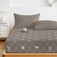 thumbnail image 6 of King Size Fitted Sheet Set - Taupe Brown Halloween 3 Piece Bedding Sets 16" Deep Pocket Fitted Sheet with 2 Pillowcases, Checkered Bat Bow Brushed Microfiber Hotel Luxury Bed Sheets, 6 of 9