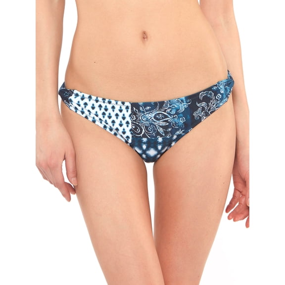 Jessica Simpson Women's Contemporary Batik Babe Twisted Tab Hipster Bottom w/ Patches Swimsuit