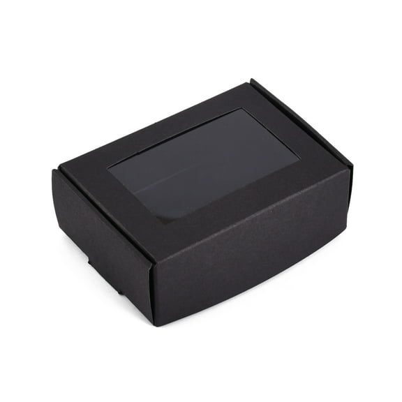 30pcs Craft Paper boxes with Windows Rectangle Black 6.2x8.7x3cm