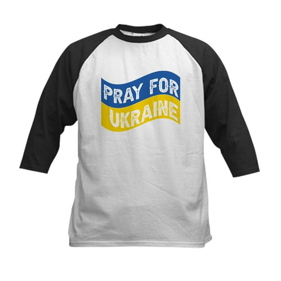 CafePress - Pray For Ukraine Baseball Jersey - Kids Cotton Baseball Jersey, 3/4 Sleeve Shirt
