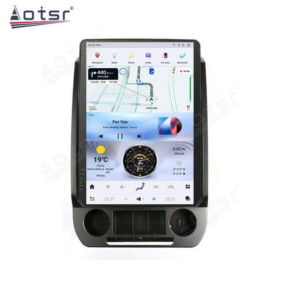 Aotsr 14.4 Inch Car Radio for Ford Expedition 2018-2024 Stereo Upgrade Tesla Style Dash IPS Touch Screen Android Auto GPS Navigation Head Unit Audio Multimedia Player