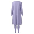 thumbnail image 5 of Jiyugala Women's Trousers Suit Fall Winter Stretchy Lounge Wear 2022 Solid Color 3 Piece Pants Set Ladies Ribbed Casual Three Pcs Outfits suits, 5 of 5