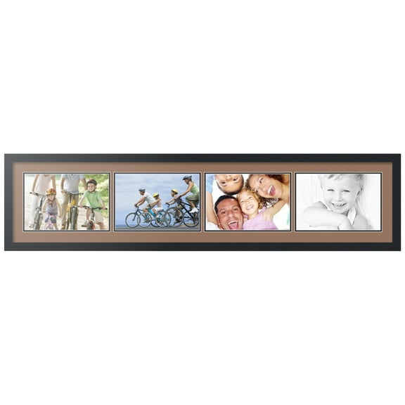 ArtToFrames Collage Photo Picture Frame with 4 - 8x12" Openings, Framed in Black with Sandpiper and Black Mats (CDM-3926-888)