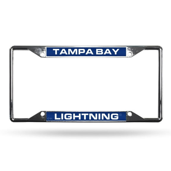 Tampa Bay-Hockey-Lightning All Corner EZ View Chrome Metal Laser Cut License Plate Frame