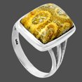 thumbnail image 2 of Natural Flower Fossil Coral 925 Sterling Silver Ring s.9.5 Jewelry R-1006 SDR247966, 2 of 5