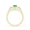 thumbnail image 2 of ANGARA Natural 1 Ct Aeon Emerald Halo Engagement Ring with Milgrain in 14K Yellow Gold for Women (Size-7x5mm) | May Birthstone, Anniversary, Jewelry Gift for Women | Natural Emerald Ring, 2 of 9