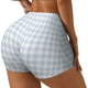 thumbnail image 1 of Fotbe Blue Checkboard Shorts Sin Costuras – Shorts Deportivos de Cintura Alta para Mujer, Elásticos para Gimnasio, Yoga, Running o Ciclismo-Medium, 1 of 8