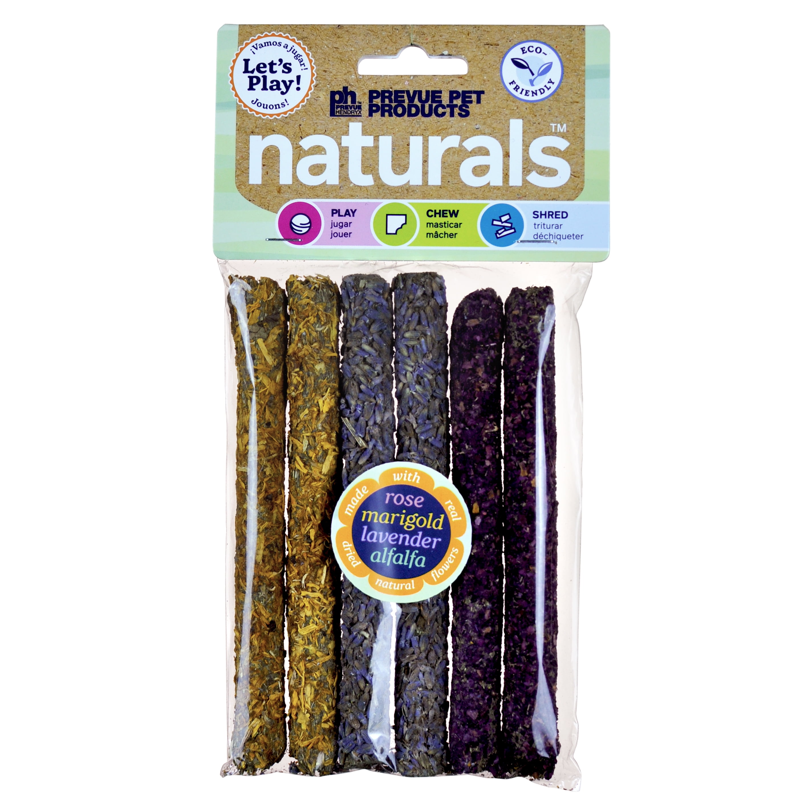 (3 pack) Prevue Pet Products Playfuls Natural Flower Chew Sticks for Small Animals