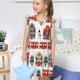 thumbnail image 4 of Balery Christmas Houses Camisón de princesa para niñas, pijama de algodón con mangas abullonadas, suave y bonito.-Large, 4 of 6