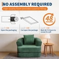 thumbnail image 6 of Memoryfield 3-in-1 Folding Sofa Bed, Memory Foam Sleeper Chair with Washable Cover, Convertible Boneless Floor Futon, Fold-Out Couch with Back Support for Living Room, Bedroom, Green, 6 of 7