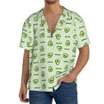 thumbnail image 3 of Honeii 's Green Avocado for men's short-sleeved button-up collared shirt featuring a pocket, perfect for beach vacations, and travel adventures., 3 of 5