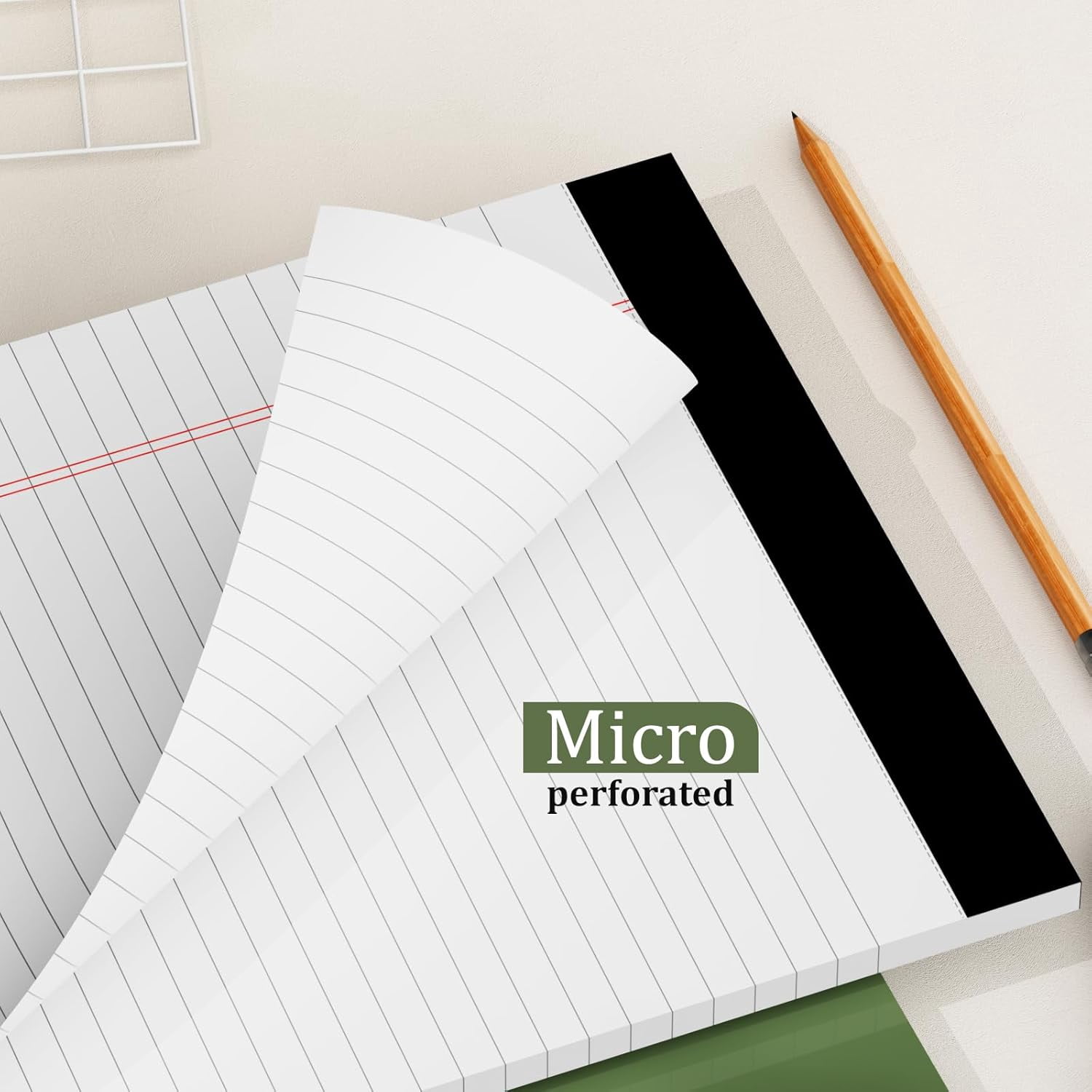 Maxxmarket  12 Pack of Legal Pads 8.5 x 11 Wide Ruled Writing Pads 8.5" x 11.75" Notepad 30 Sheets per White Legal Pad Clear Print Note Pads 8x11 Pads of Paper