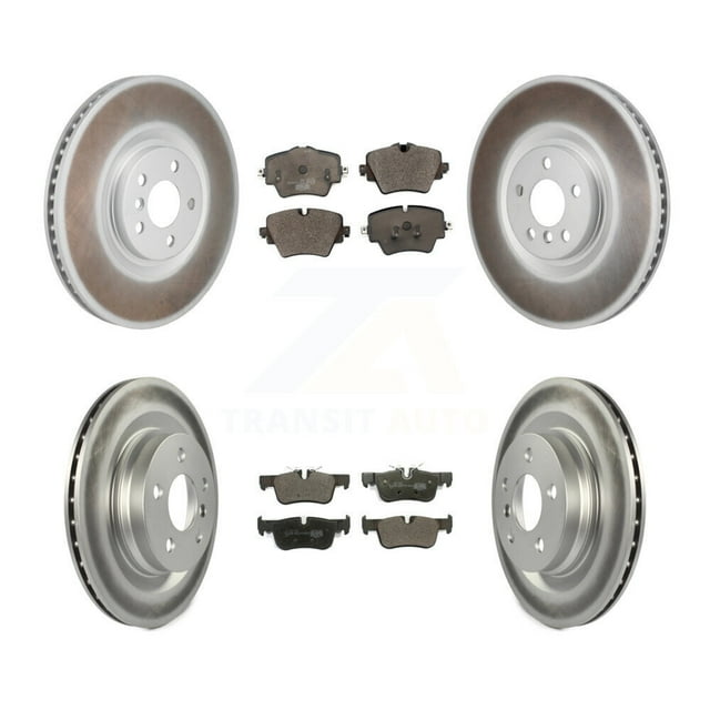 Transit Auto Front Rear Coated Disc Brake Rotors and Ceramic Pads Kit (6Pc) for Car 2021-2022 BMW 228i Gran Coupe with Blue Painted Calipers KGT-104404