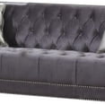 thumbnail image 2 of Benzara BM230113 Chesterfield Design Fabric Loveseat with Button Tufting & Casters, Gray, 2 of 3