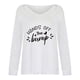 thumbnail image 5 of Blusa blanca informal con estampado de letras para mujer, manga larga, ahuecada, empalme, camisetas Fridja  fhghd2189, 5 of 6