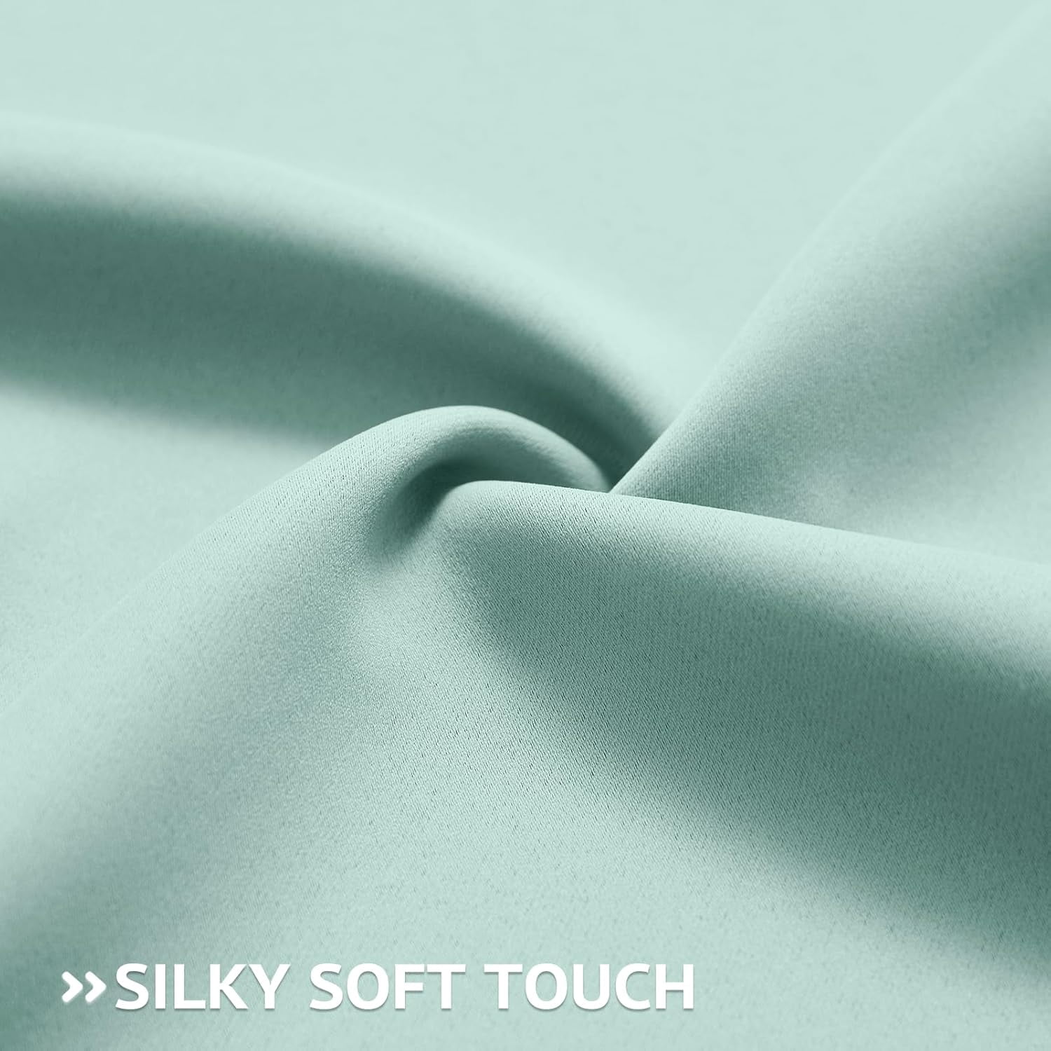 Grommet Blackout Room Darkening Aqua Curtains 96 inch Long, Thick Polyester Light Blocking Insulated Thermal Window Curtain Drapes for Bedroom/Living Room,2 Panels,52x96 inches