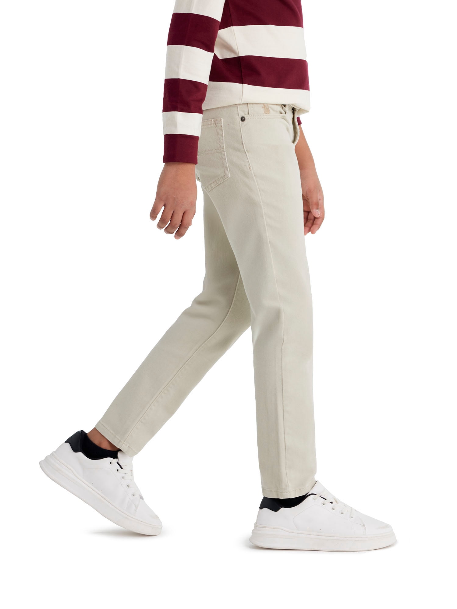U.S. Polo Assn. Boys Stretch Twill 5-Pocket Straight Fit Pant, Sizes 4-18