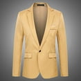 thumbnail image 2 of BiZtdJrK Men Wedding Dress Jackets Big and Tall Notch Lapel One Button Casual Sport Coats Regular Fit Solid Business Blazers Khaki XXL, 2 of 5