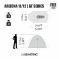 thumbnail image 2 of NTK Super Arizona GT up to 12 Person 20.6 by 10.2 by 6.9 Height Foot Sport Family XL Camping Tent 100% Waterproof 2500mm Tent, 2 of 6
