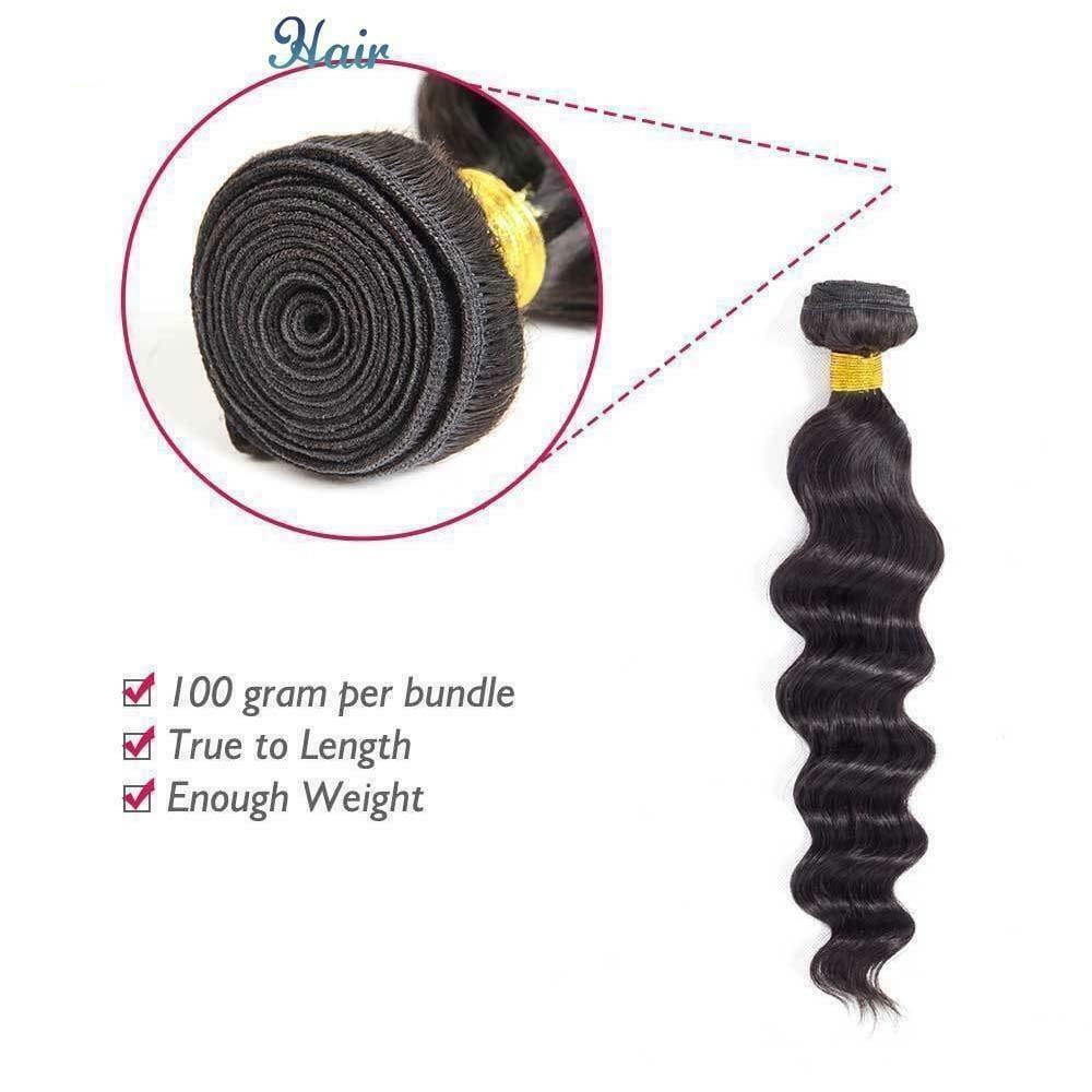 USTAR 100% Unprocessed Brazilian Virgin Remy Human Hair Extensions Loose Wave Bundles Color Natural Black #1B 10" Inch