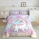 thumbnail image 2 of juegos de cama para niñas Kawaii Rainbow Unicorn Juego de edredón Unicorn Dormitorio, 2 of 7