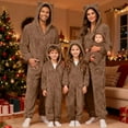 thumbnail image 2 of Matching Christmas Pajamas Romper Warm Windproof Snowsuit Romper with Cat Ears Hood Christmas Clothes for Family, 2 of 5