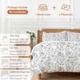 thumbnail image 6 of 3 Piece Gray Flowers Duvet Cover Set California King,Microfiber Comforter/Quilt Cover with Corner Ties and 2 Pillowcases,Farmhouse Pastoral Vintage Plants Branches Soft Bedding with Zipper Closure, 6 of 8