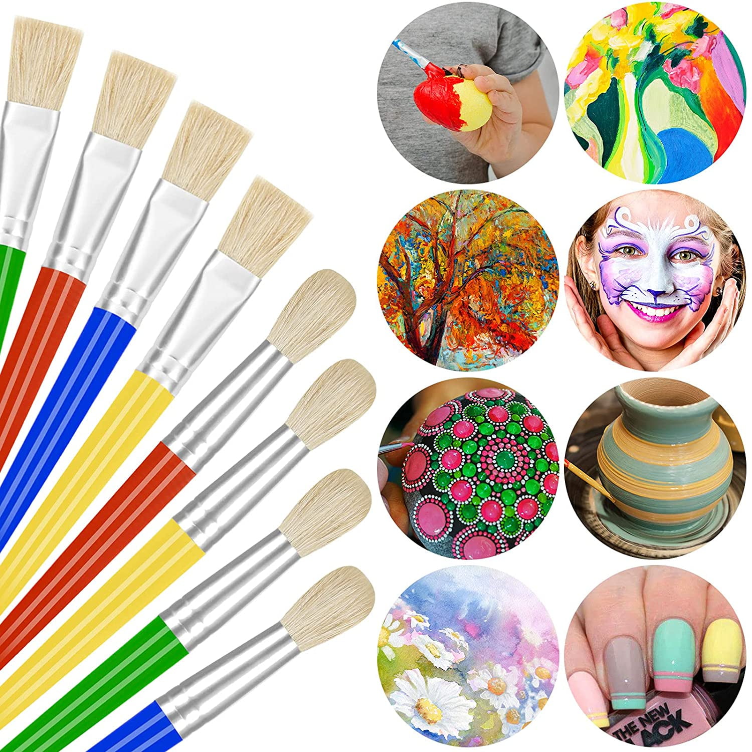 3Pc CHUNKY PAINT BRUSHES Kids/Toddlers Artist Brush Set Thick Wide