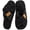 Black, variant on Women's Slippers Fuzzy Plush Cross Band Open Toe Cozy Warm Indoor Non-Slip House Shoes