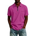 thumbnail image 5 of Men Half Zip Lapel Short Sleeve Polo Shirt Breathable Casual Chest Pocket Lightweight Solid Color Daily Tops L, 5 of 5