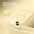thumbnail image 5 of Magnetic for iPhone 14 Case, [Compatible with MagSafe] [Full Camera Protection] [14FT Drop Protection] Shockproof Protective Slim Translucent Matte Phone Case for iPhone 14, Jasmine Yellow, 5 of 15