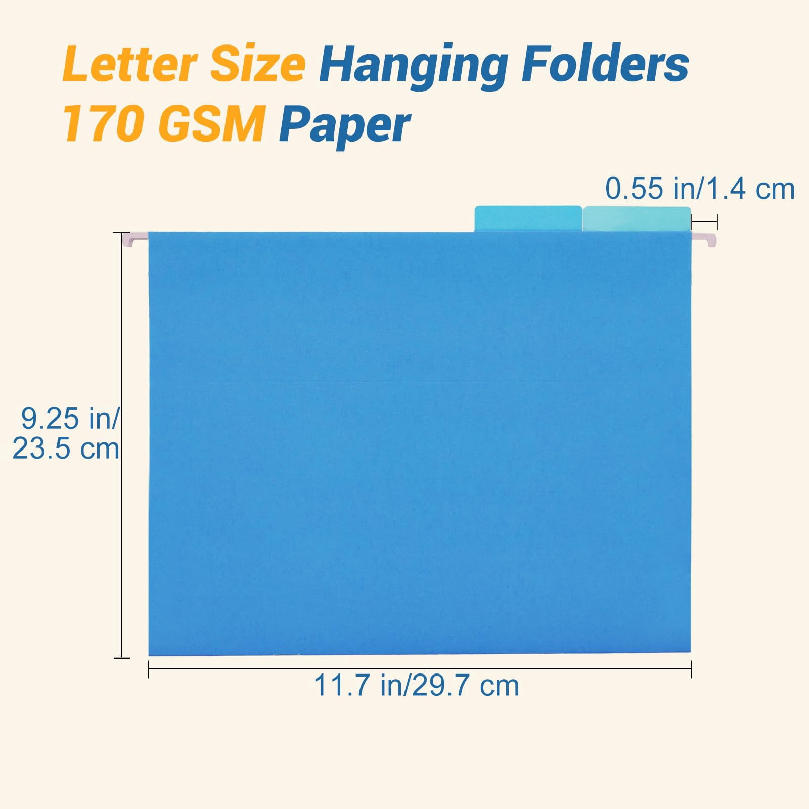 Classification Hanging File Folders with 2 Dividers, Goefun Letter Size Colored Classification Folders 20 Pack, 5 Color Assorted, Designed for Drawer, Cabinet, File Box, with 1/5-Cut Adjustable Tabs