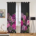 thumbnail image 2 of Kitchen Curtains 84 Inch Length 2 Panels, Watercolor Floral Grommets Window Treatment Curtain, Spring Purple Dandelion Lily Leaves Plants Thermal Curtains Drapes for Living Room/Bathroom, 2 of 9