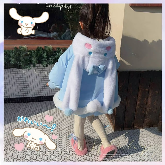 Chaqueta de invierno Sanrioed Cinnamoroll Lolita Animedown, chaqueta para niña, moda infantil, kawaii, fiesta de cumpleaños, juego de rol, lindo regalo de dibujos animados