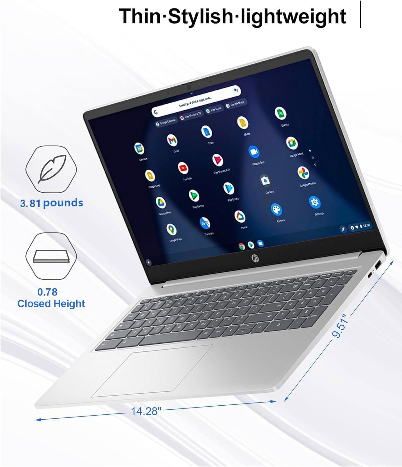 HP 15.6" Chromebook Laptop for College Students,Intel Processor N200,8GB LPDDR5 RAM,64GB eMMC,Chrome OS,Natural Silver
