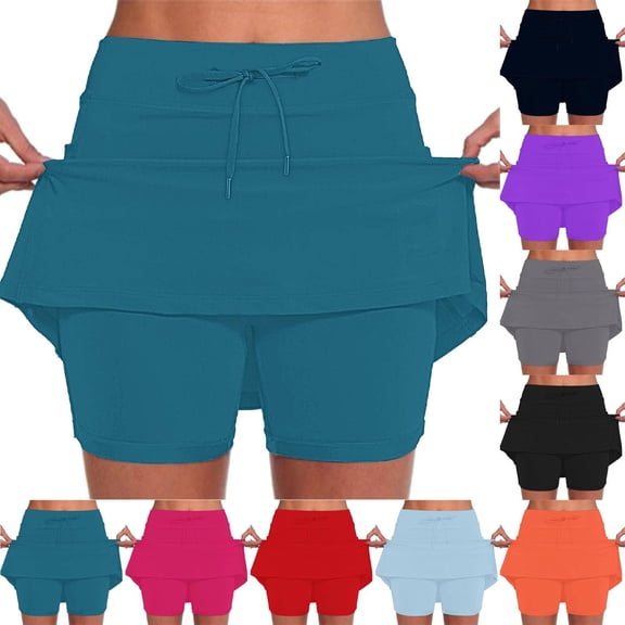 Athletic Skirts for Women High Waisted Tennis Skirt with Pockets Lightweight Mini Golf Skort Running Pickleball Blue 5XL