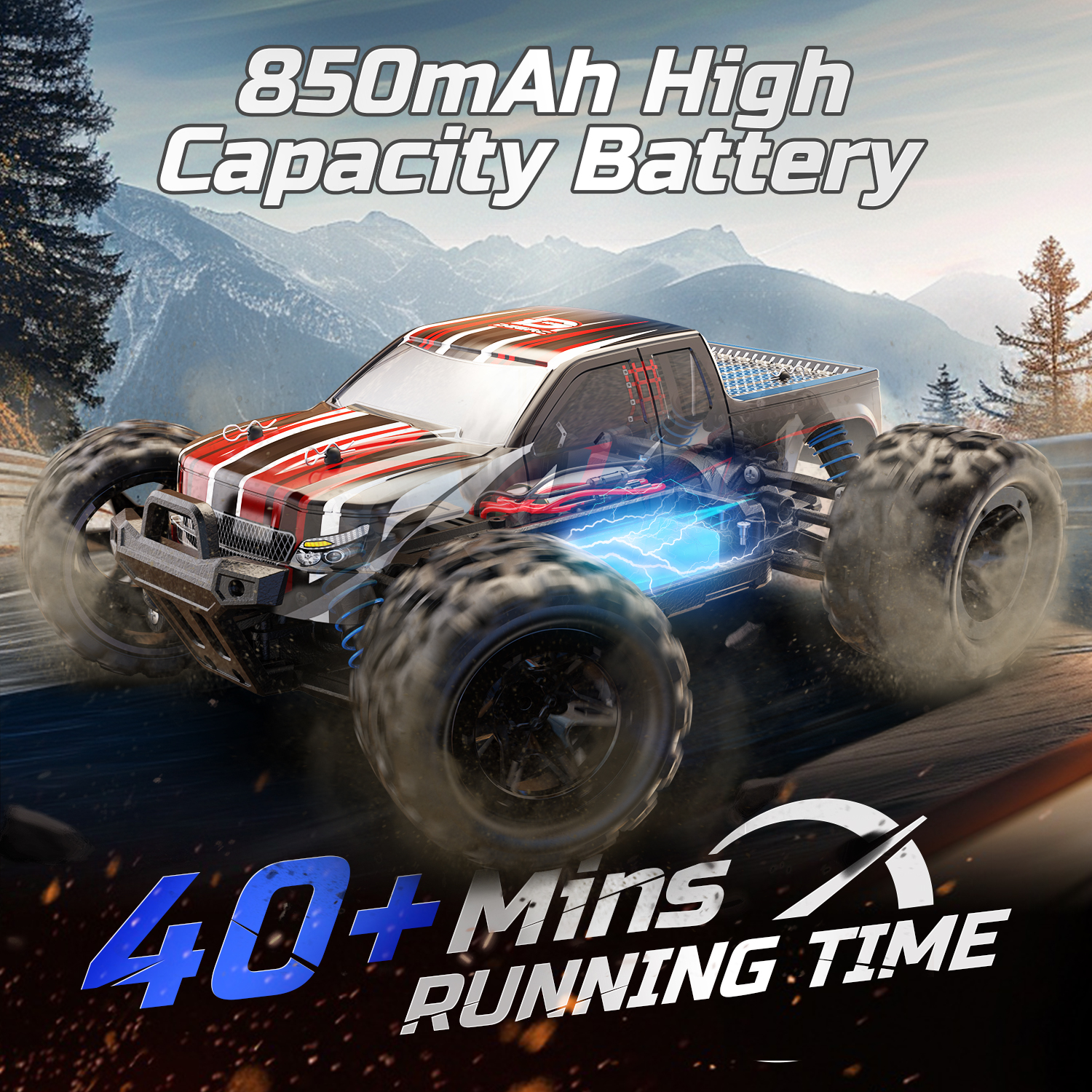 DEERC 1:16 High-Speed RC Monster Truck 40 KM/H photo 5