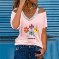 thumbnail image 2 of Camisetas Casuales para Mujeres Correa de Hombro de Verano Camiseta con Cuello en V, Manga Corta Top Ligero para el Hogar Y la Fiesta, 2 of 6