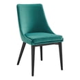 thumbnail image 2 of Modway Viscount 19" Modern Performance Velvet Dining Chair in Black/Green, 2 of 9