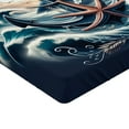 thumbnail image 2 of Ambesonne Nautical Fitted Sheet, Marine Anchor and Seagull, Queen Size, Indigo and Dark Salmon, 2 of 3