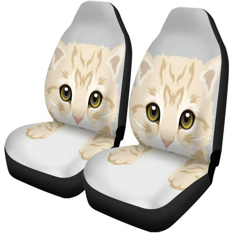 Cat Car Seat Covers (Set of 2) - Orange Cat Car Seat Covers (Set of 2) - Orange