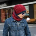 thumbnail image 3 of Men Beanie Hat Scarf Set Winter Warm Knit Hat and Infinity Scarf Gift Set, 3 of 3